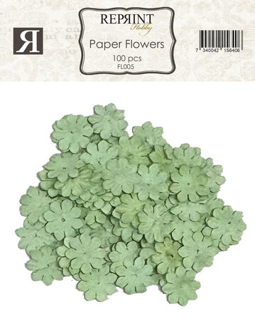 Reprint Paper Flowers Green (100pcs) (FL005)