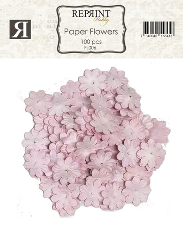 Reprint Paper Flowers Pink (100pcs) (FL006)
