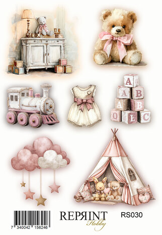 Reprint Happiness Baby Girl 10x16cm Stickers (RS030)