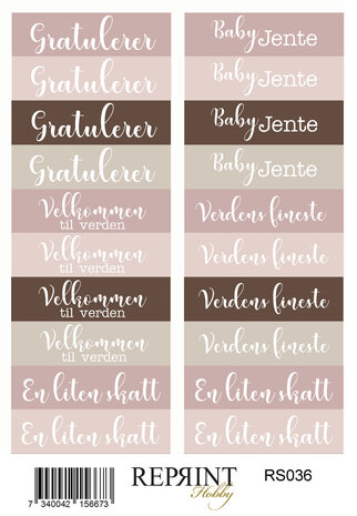 Reprint Happiness Baby Girl 10x16cm Stickers (RS030)