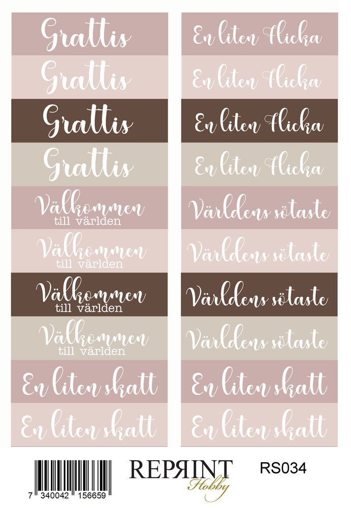 Reprint Happiness Baby Girl 10x20cm Stickers (RS030) Reprint Happiness Baby Girl 10x20cm Stickers (RS030)