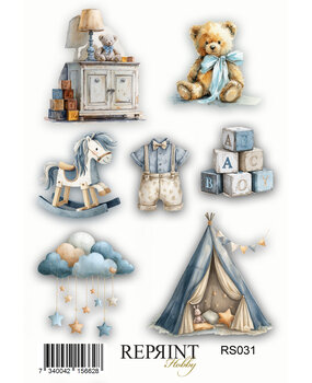 Reprint Happiness Baby Boy 10x20cm Stickers (RS031)