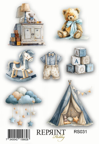 Reprint Happiness Baby Boy 10x16cm Stickers (RS031)