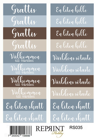 Reprint Happiness Baby Boy 10x20cm Stickers (RS031) Reprint Happiness Baby Boy 10x20cm Stickers (RS031)