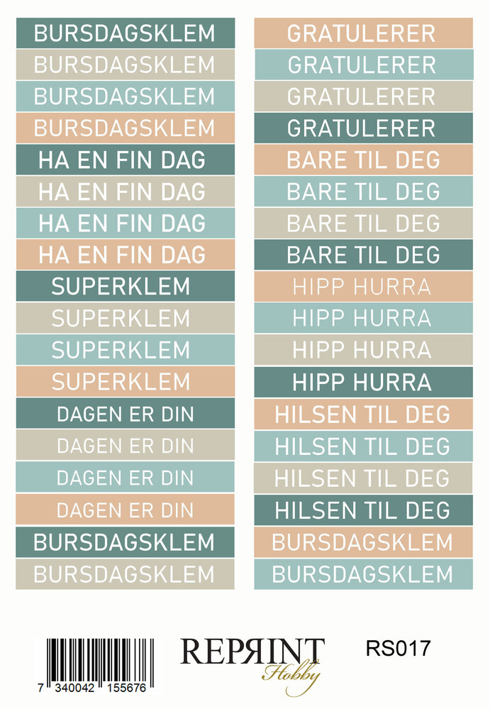 Reprint Masculine Moments 10x16cm Stickers (RS032)