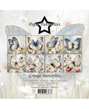 Paper Favourites Grunge Butterflies 6x6 Inch Paper Pad (PF561)
