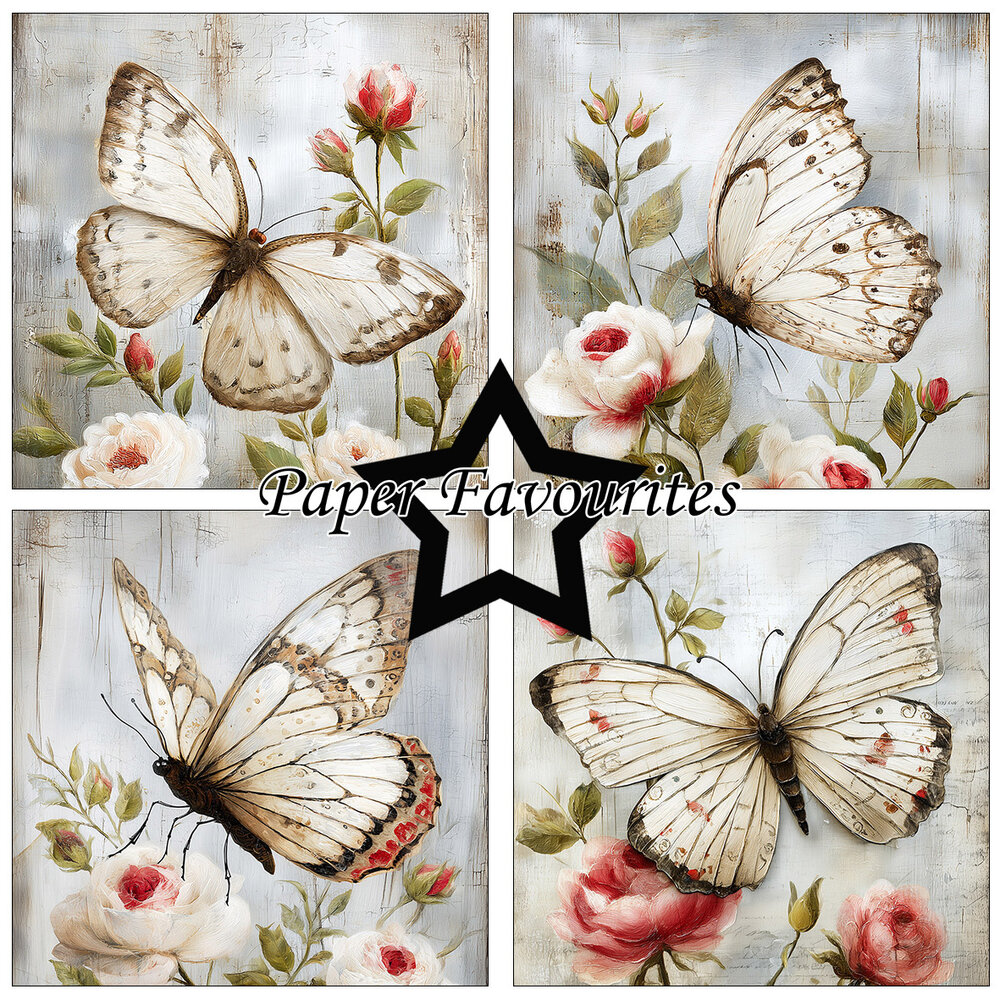 Paper Favourites Grunge Butterflies 6x6 Inch Paper Pad (PF561) Paper Favourites Grunge Butterflies 6x6 Inch Paper Pad (PF561)