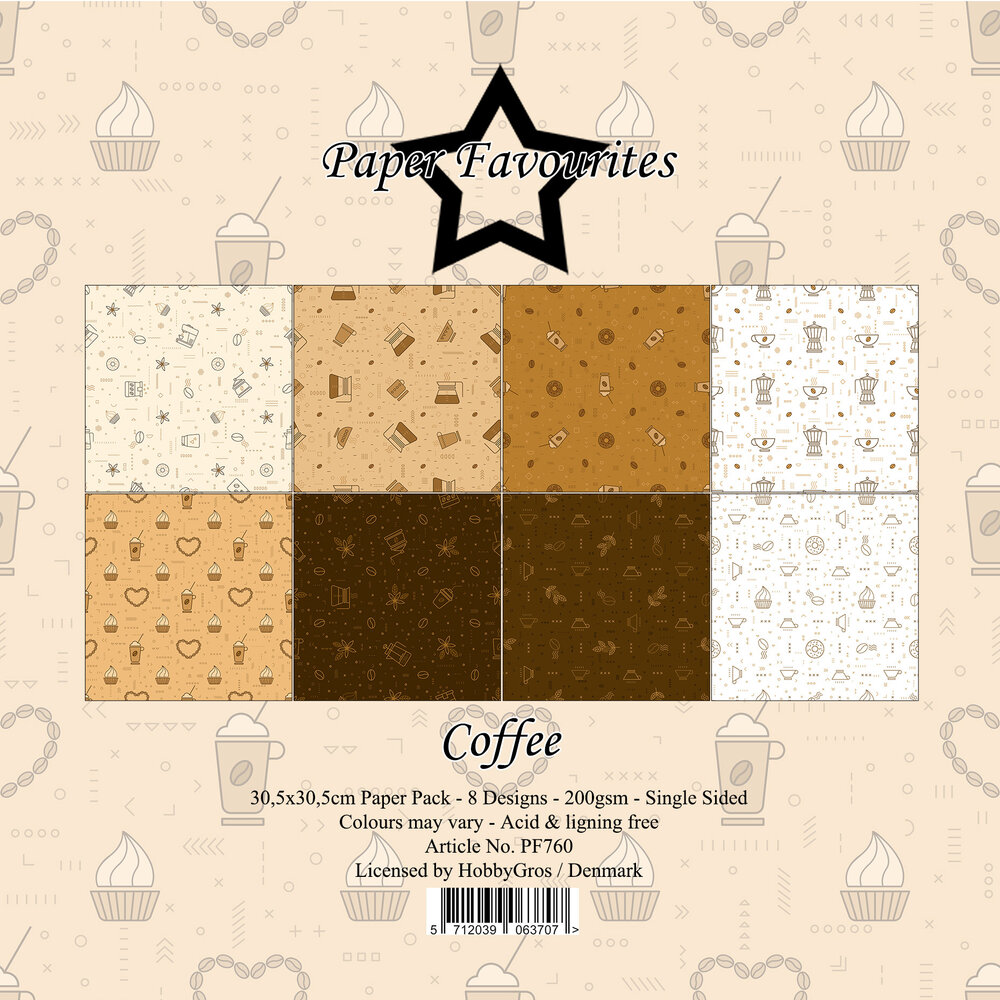Paper Favourites Coffee 12x12 Inch Paper Pad (PF760)