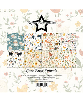 Paper Favourites Cute Farm Animals 12x12 Inch Paper Pad (PF761)