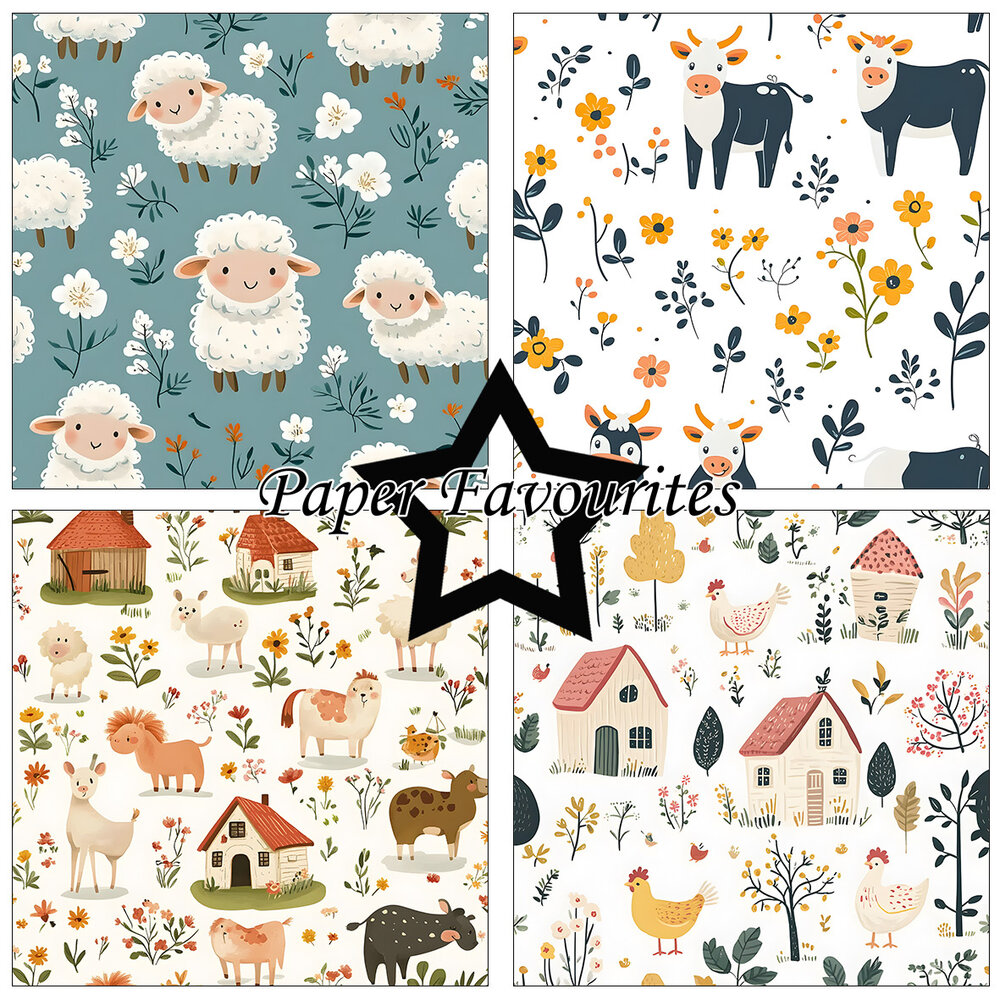 Paper Favourites Cute Farm Animals 12x12 Inch Paper Pad (PF761)