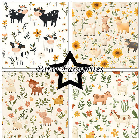 Paper Favourites Cute Farm Animals 12x12 Inch Paper Pad (PF761)