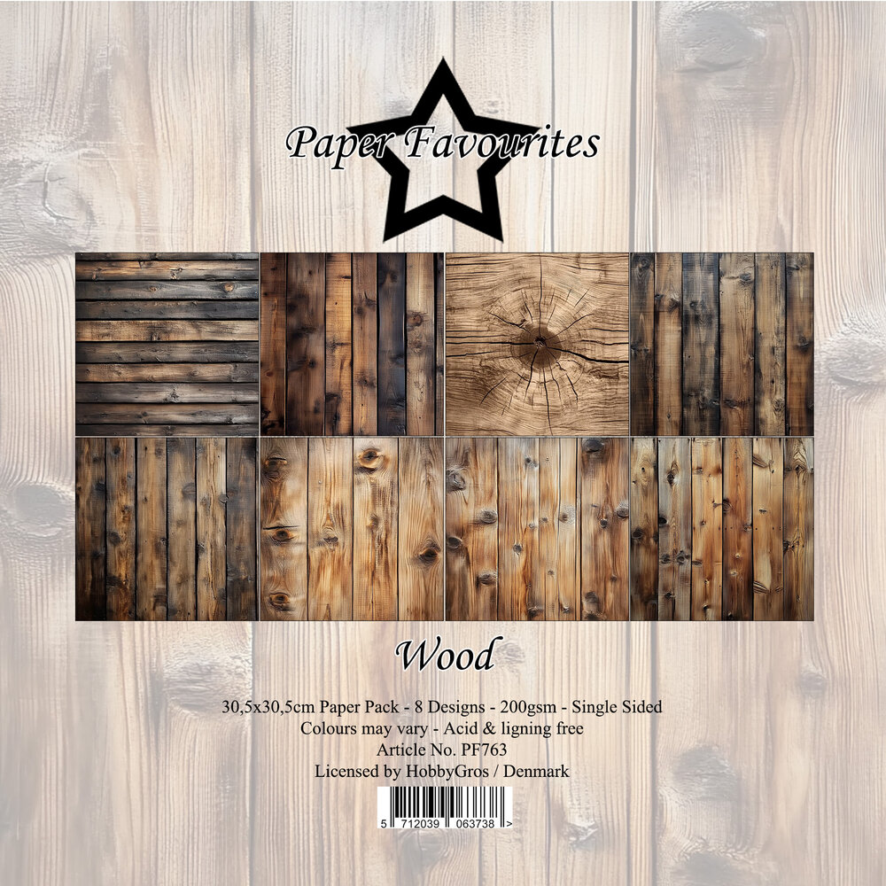Paper Favourites Wood 12x12 Inch Paper Pad (PF763)
