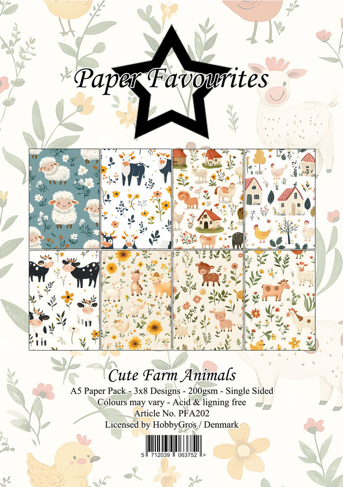 Paper Favourites Cute Farm Animals A5 Paper Pad (PFA202)
