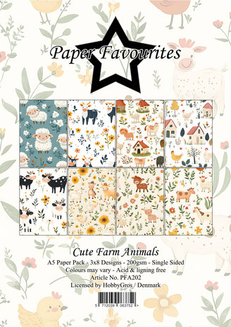 Paper Favourites Cute Farm Animals A5 Paper Pad (PFA202)