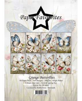 Paper Favourites Grunge Butterflies A6 Paper Pad (PFA602)