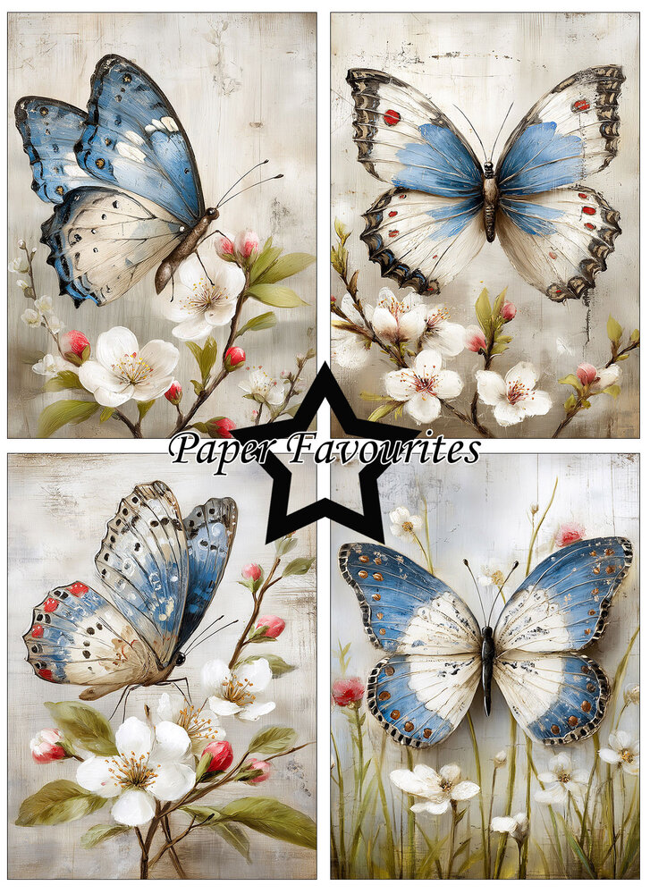 Paper Favourites Grunge Butterflies A6 Paper Pad (PFA602)