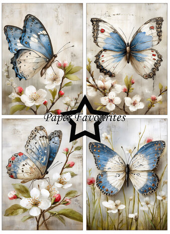 Paper Favourites Grunge Butterflies A6 Paper Pad (PFA602)