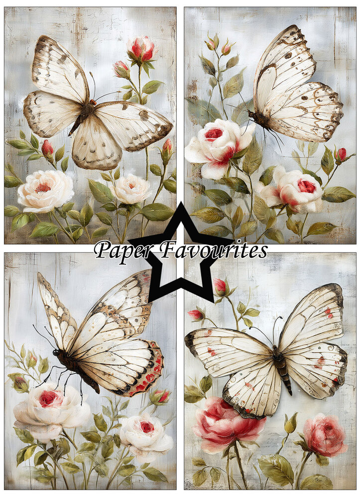 Paper Favourites Grunge Butterflies A6 Paper Pad (PFA602)