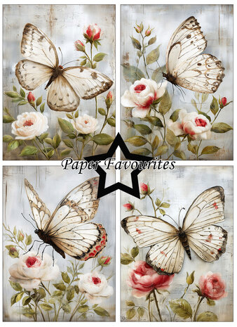 Paper Favourites Grunge Butterflies A6 Paper Pad (PFA602)