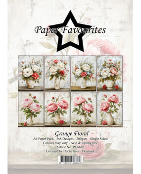 Paper Favourites Grunge Floral A6 Paper Pad (PFA603)