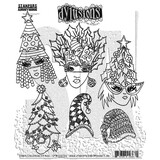 Stampers Anonymous Dinky Christmas Heads Dylusions Cling Stamps (DYR10034)