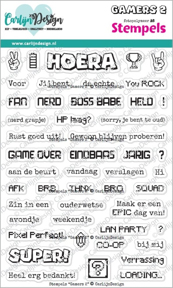 CarlijnDesign Stempels Gamers 2 (CDST-0164)