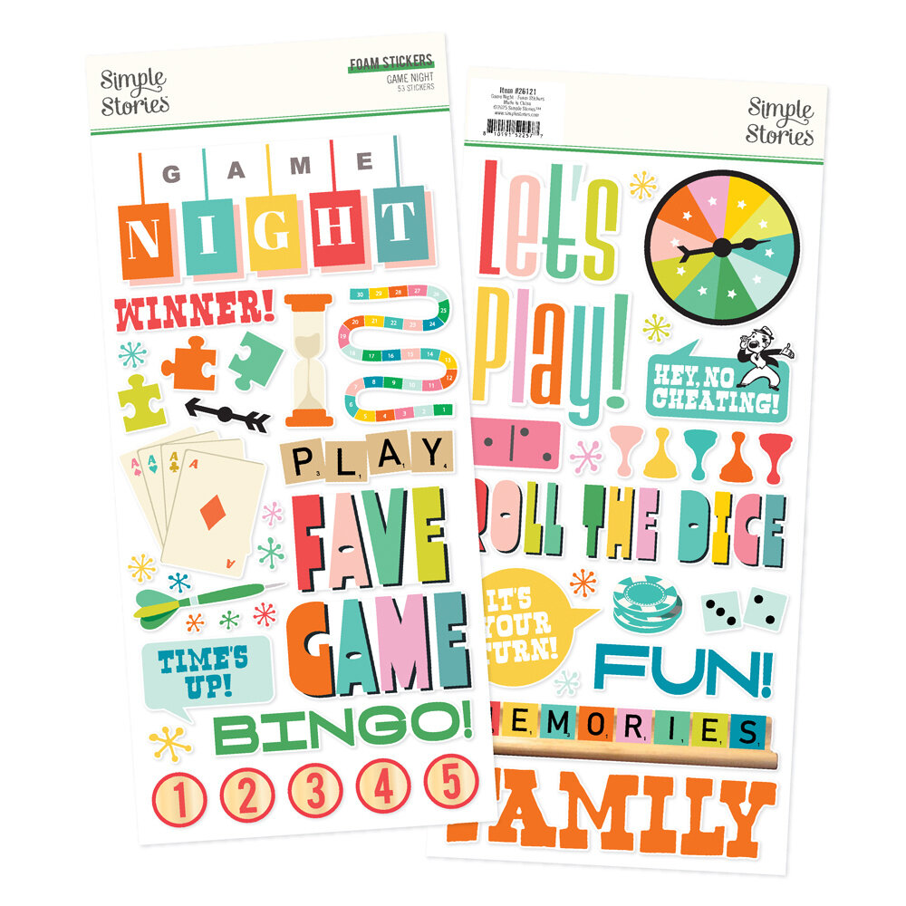 Simple Stories Game Night Foam Stickers (26121)