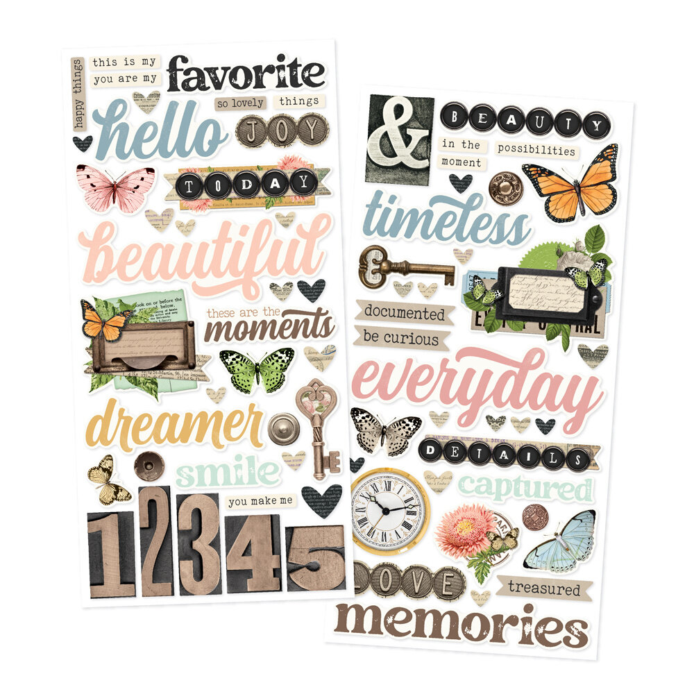 Simple Stories Simple Vintage Junk Drawer Foam Stickers (26031)