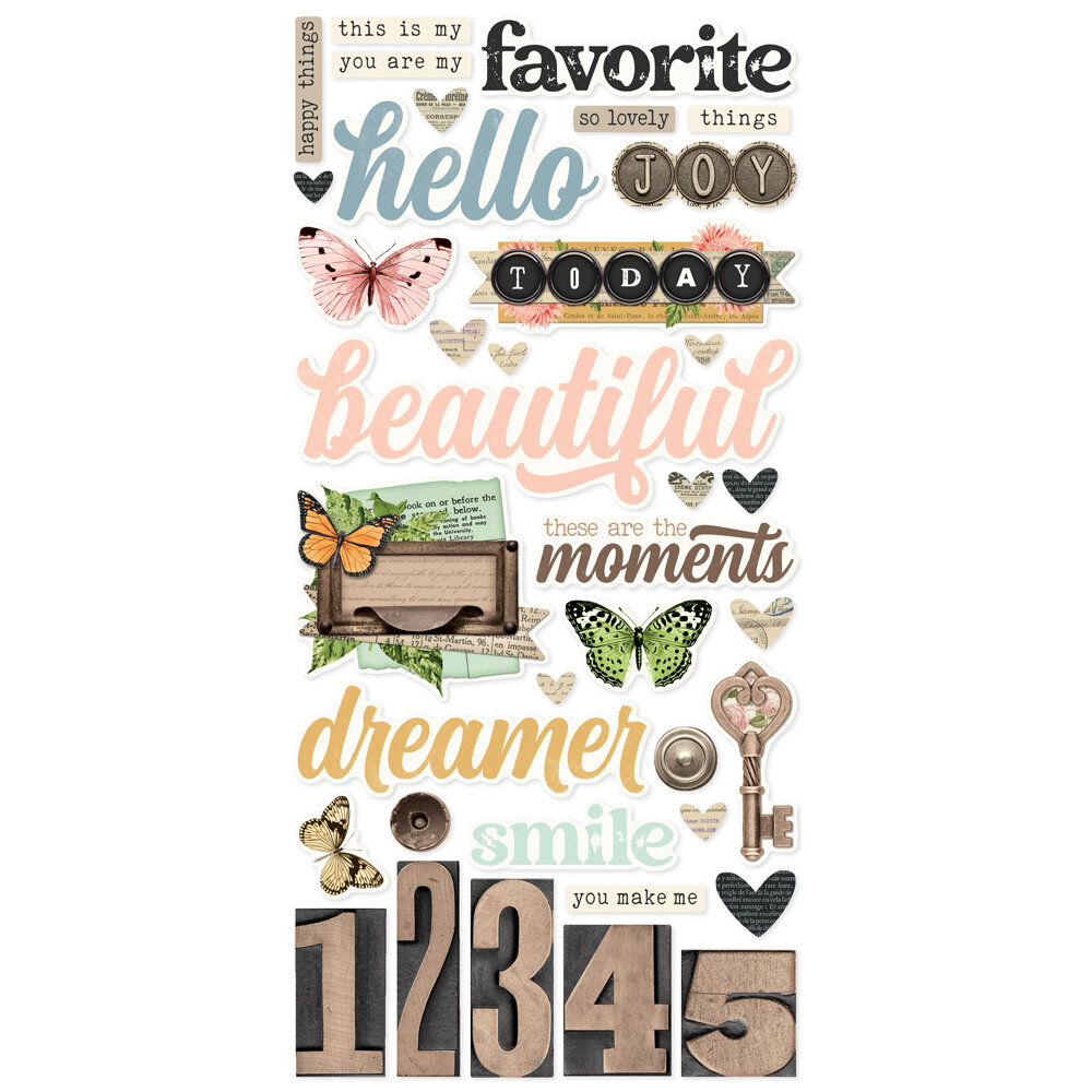 Simple Stories Simple Vintage Junk Drawer Foam Stickers (26031)