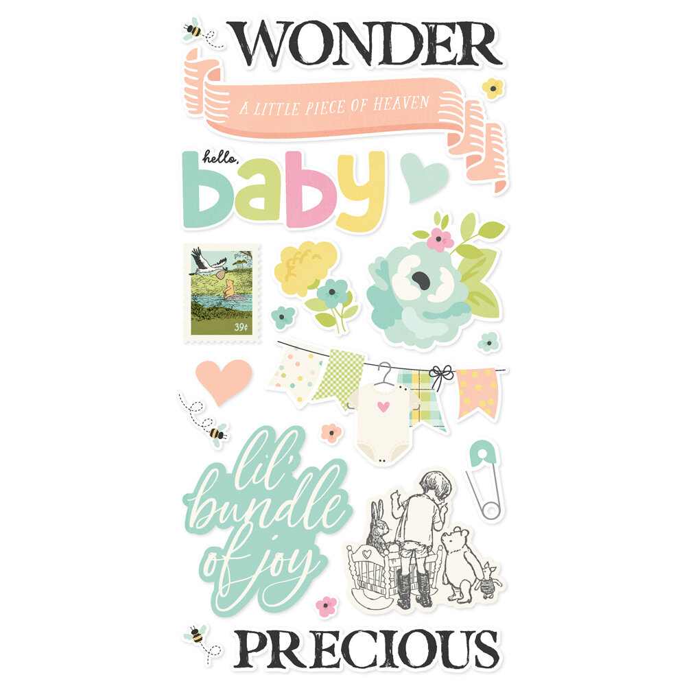 Simple Stories Say Cheese Classic Pooh Baby Foam Stickers (25831)