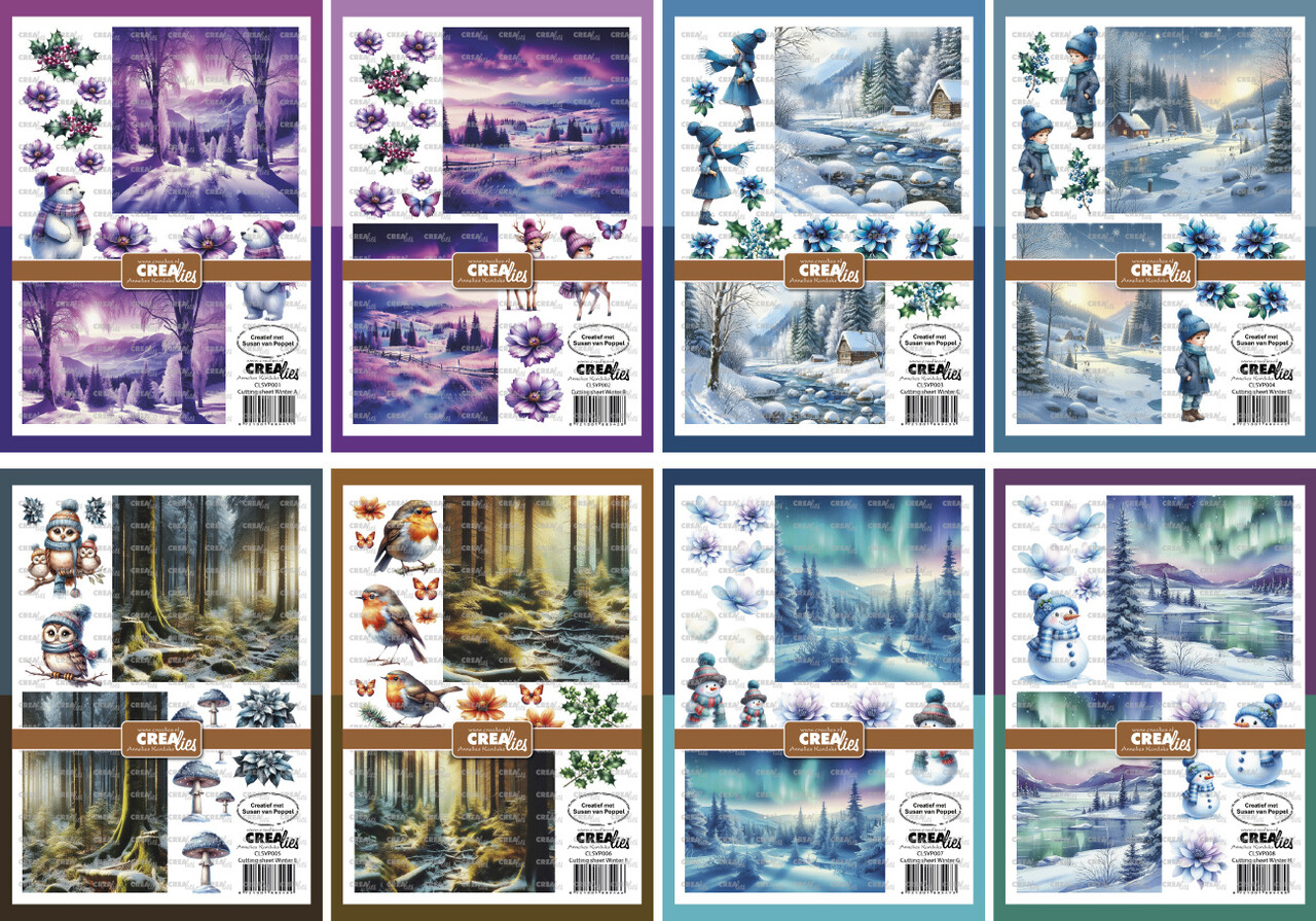 Crealies Bundel Cutting Sheet Winter A-H (8pcs) (CLSVP901)