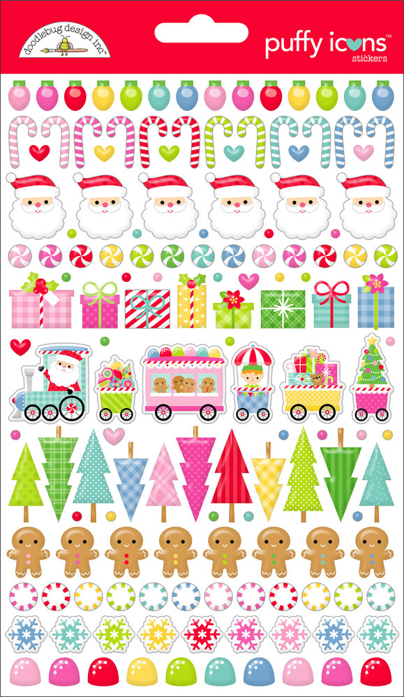 Doodlebug Design Oh What Fun Puffy Icons Stickers (8966)