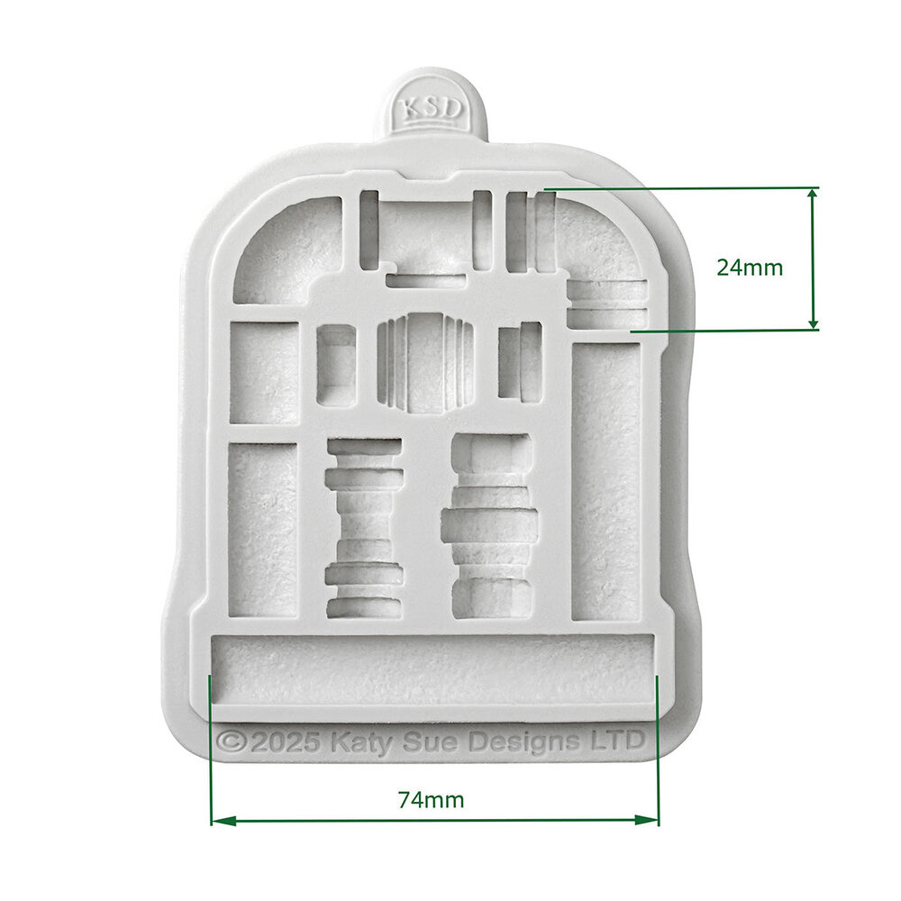 Katy Sue Designs Cosmic Shimmer Silicone Mould Petite Pipeworks (CE0150-CS)