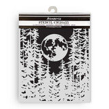 Stamperia Herbarium Silvae Thick Stencil 20x25cm Moon in the Forest (KSTD194)