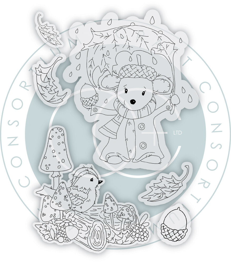 Craft Consortium Tales from Oak Wood A6 Photopolymer Stamp Set Falling Leaves (CCLSTMP002)