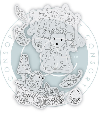 Craft Consortium Tales from Oak Wood A6 Photopolymer Stamp Set Falling Leaves (CCLSTMP002)