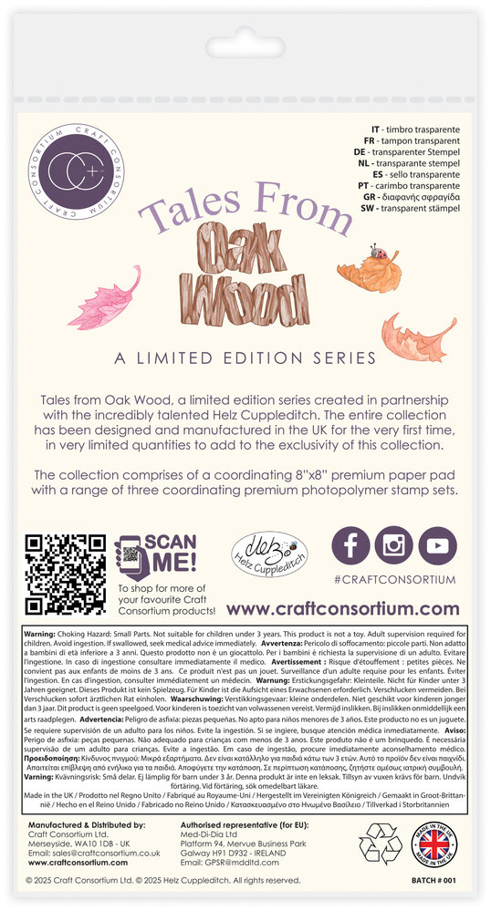 Craft Consortium Tales from Oak Wood A6 Photopolymer Stamp Set Falling Leaves (CCLSTMP002)