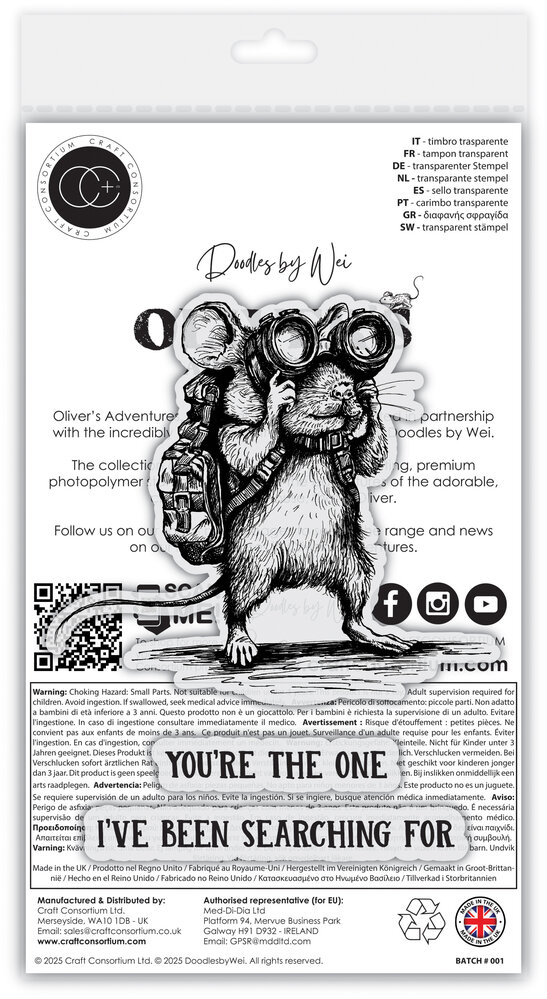 Craft Consortium Oliver's Adventures A6 Photopolymer Stamp Set Searching (CCDWSTMP001)