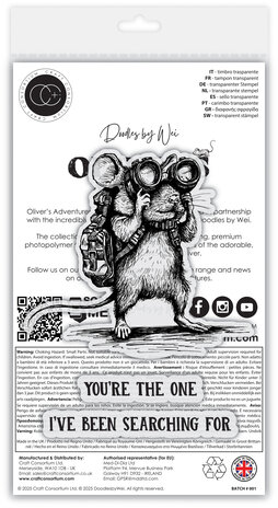 Craft Consortium Oliver's Adventures A6 Photopolymer Stamp Set Searching (CCDWSTMP001)