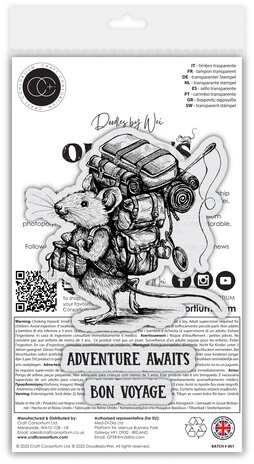 Craft Consortium Oliver's Adventures A6 Photopolymer Stamp Set Adventure Awaits (CCDWSTMP002)