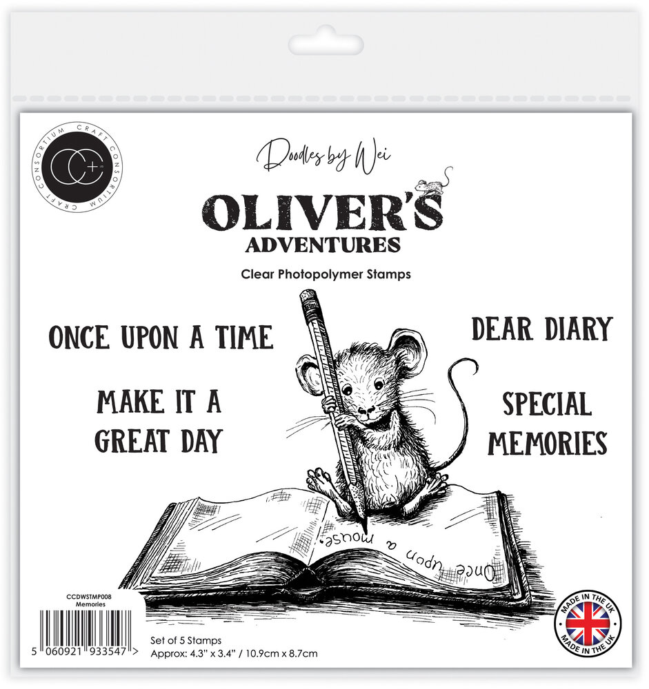 Craft Consortium Oliver's Adventures A6 Photopolymer Stamp Set Memories (CCDWSTMP008)
