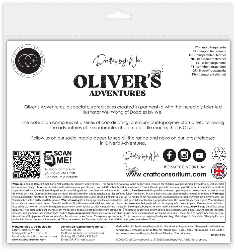 Craft Consortium Oliver's Adventures A6 Photopolymer Stamp Set Old Age (CCDWSTMP009)