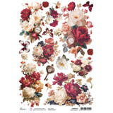 Ciao Bella Book Lovers A4 Rice Paper Floral Scarlett (5pcs) (CBRP572)