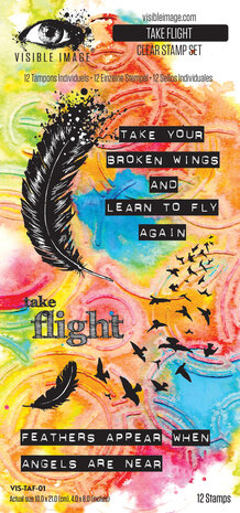Visible Image Time To Fly 4x8 Inch Stamp Set Take Flight (VIS-TAF-01) Visible Image Time To Fly 4x8 Inch Stamp Set Take Flight (VIS-TAF-01)