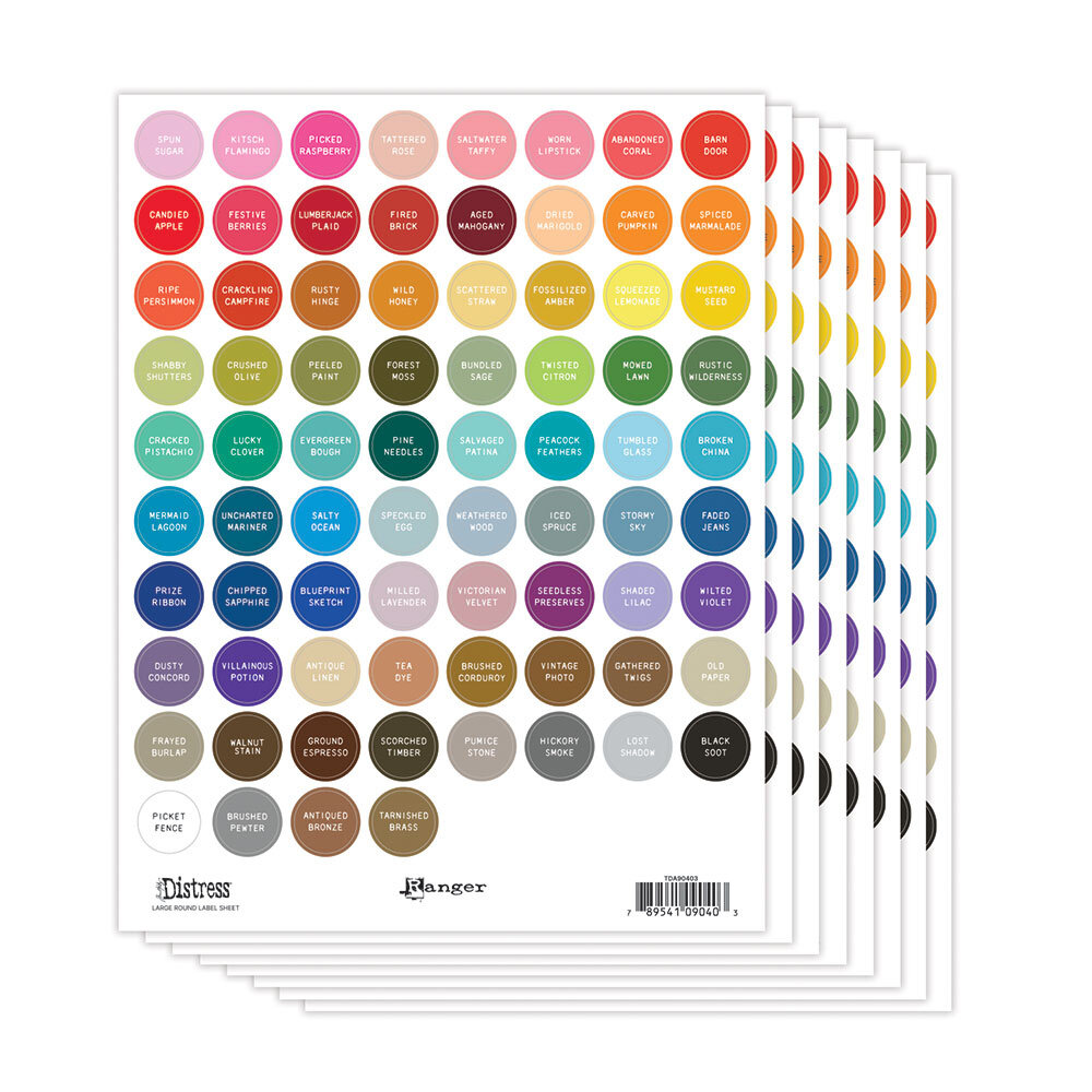 Ranger Tim Holtz Distress Large Round Label Sheet White (TDA90403) Ranger Tim Holtz Distress Large Round Label Sheet White (TDA90403)