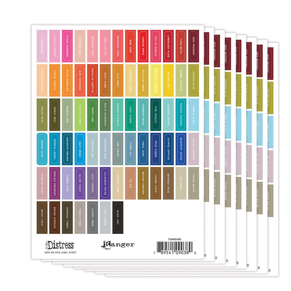 Ranger Tim Holtz Distress Mini Ink Pad Label Sheet White (TDA90380) Ranger Tim Holtz Distress Mini Ink Pad Label Sheet White (TDA90380)