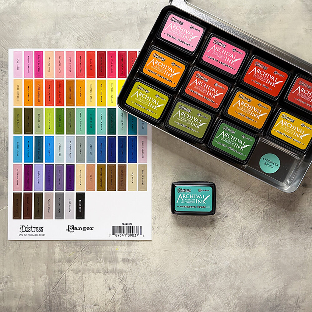 Ranger Tim Holtz Distress Mini Ink Pad Label Sheet Black (TDA90373) Ranger Tim Holtz Distress Mini Ink Pad Label Sheet Black (TDA90373)