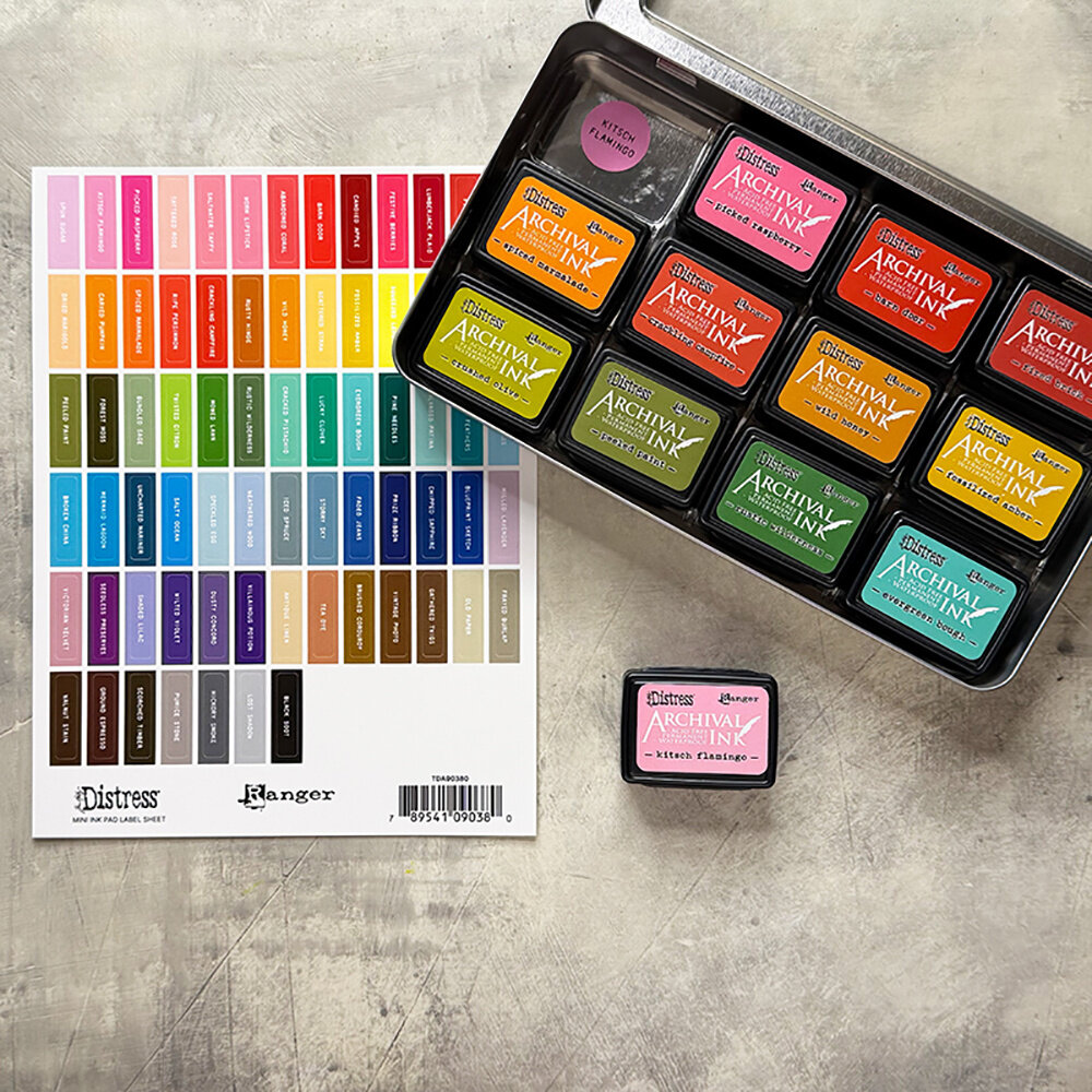 Ranger Tim Holtz Distress Mini Ink Pad Label Sheet White (TDA90380) Ranger Tim Holtz Distress Mini Ink Pad Label Sheet White (TDA90380)