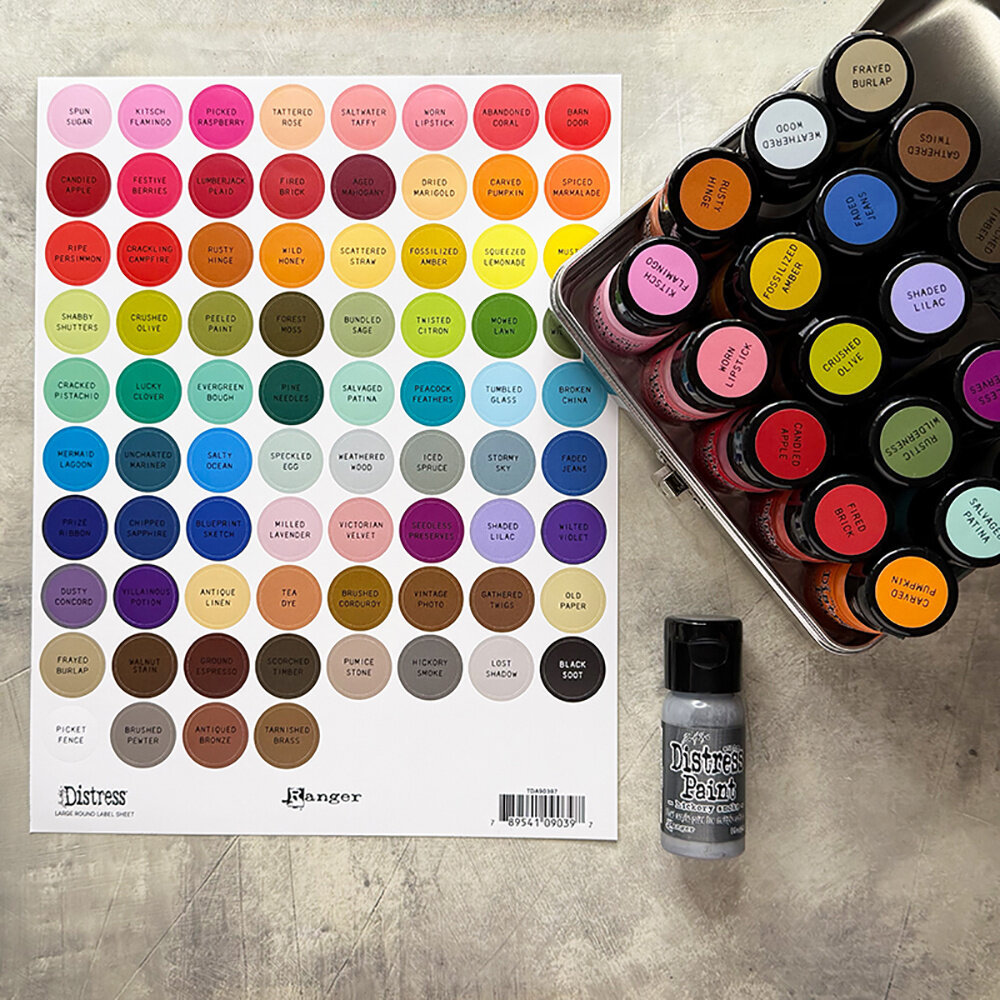 Ranger Tim Holtz Distress Large Round Label Sheet Black (TDA90397) Ranger Tim Holtz Distress Large Round Label Sheet Black (TDA90397)