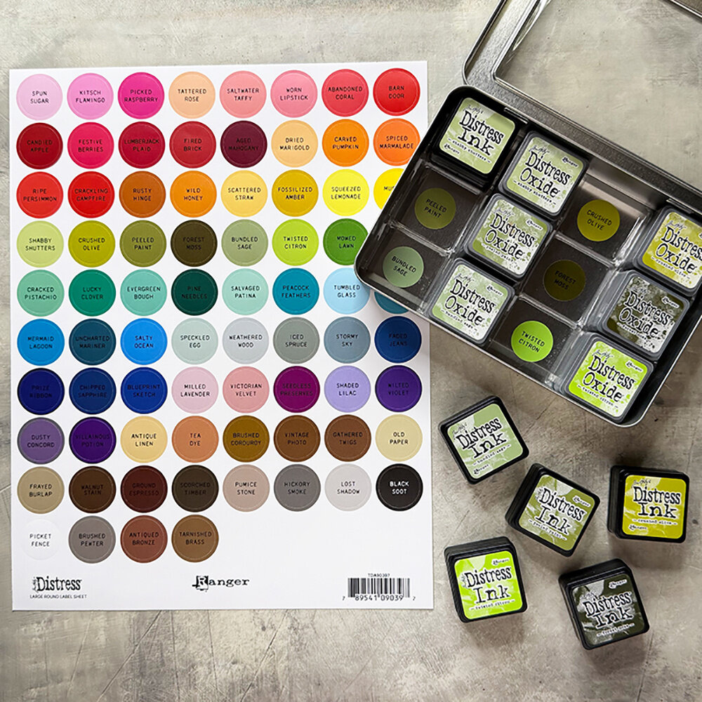 Ranger Tim Holtz Distress Large Round Label Sheet Black (TDA90397) Ranger Tim Holtz Distress Large Round Label Sheet Black (TDA90397)